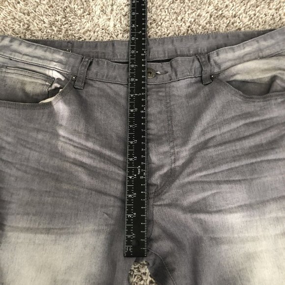 Smoke Rise Men's Black Fashion Distressed Rip Moto Denim Jean sz 40x32 - Picture 6 of 12